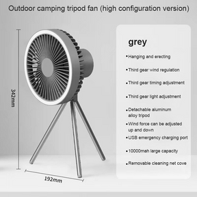 Ventilador Portátil Multifuncional com Luz Led