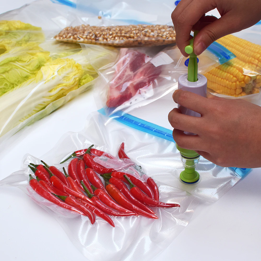 Kit de Sacos de Vácuo Reusáveis com Bomba