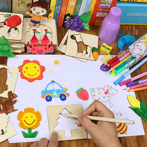 Stencil de Madeira para Crianças Desenhar