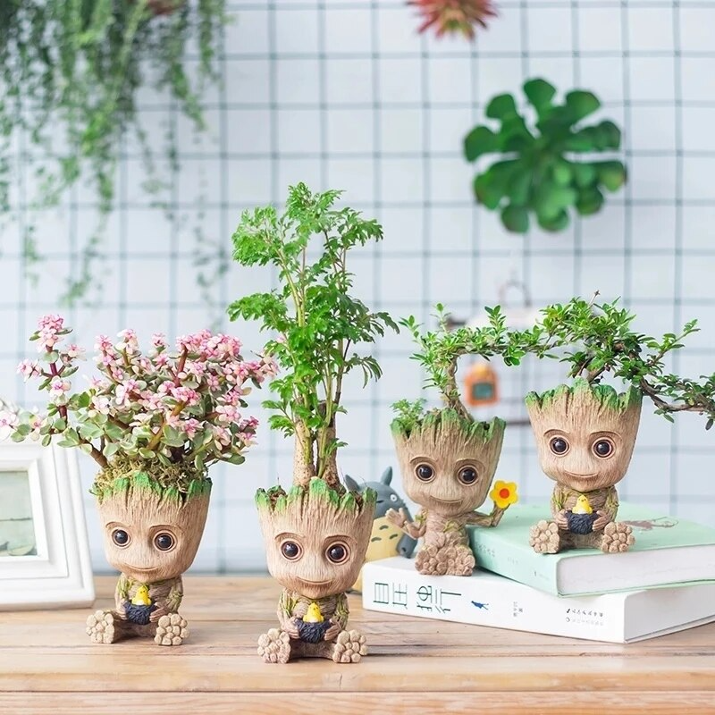 Vaso de Flores em Formato de Mini Groot